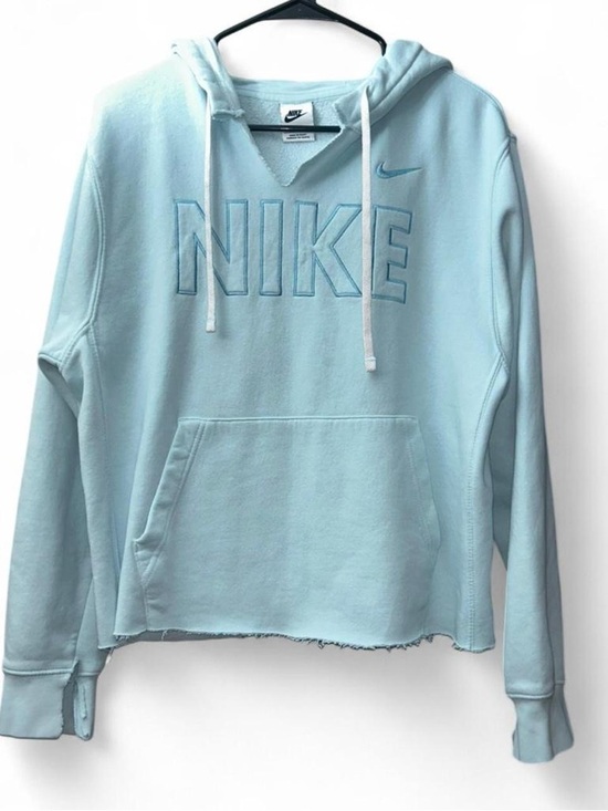 Nike Tops - Nike Women’s Light Blue Pullover Hoodie with Embroidered Logo